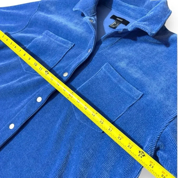 Forever 21 Oversize Royal Blue Snap Button and Cuffs Long Sleeve Corduroy Jacket - Picture 14 of 16